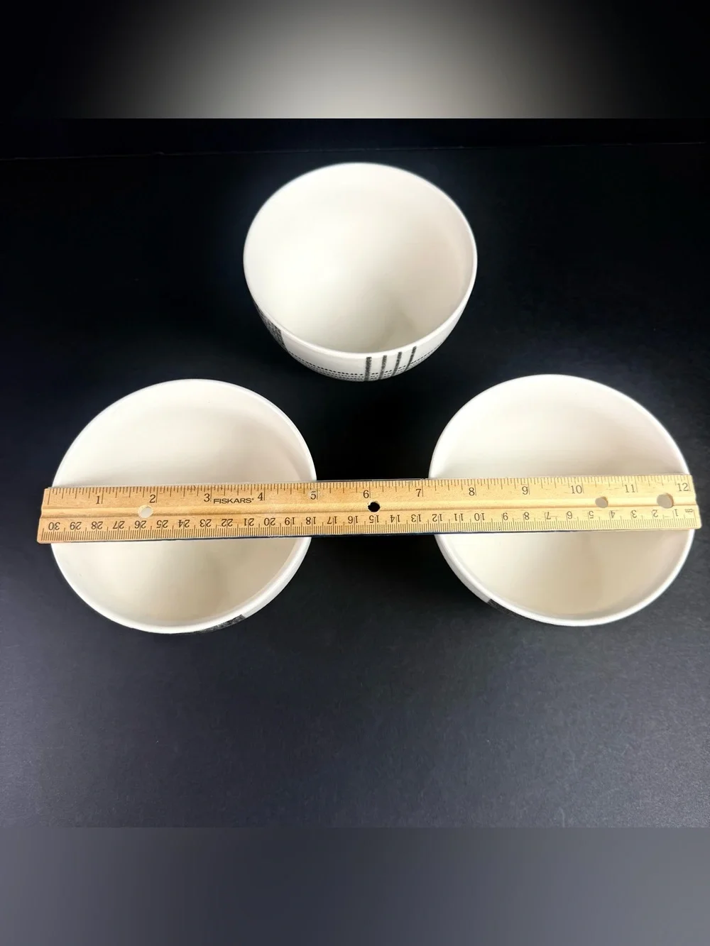 Set Of 3 Retired West Elm Black Original Plaid Cereal Bowls Stoneware